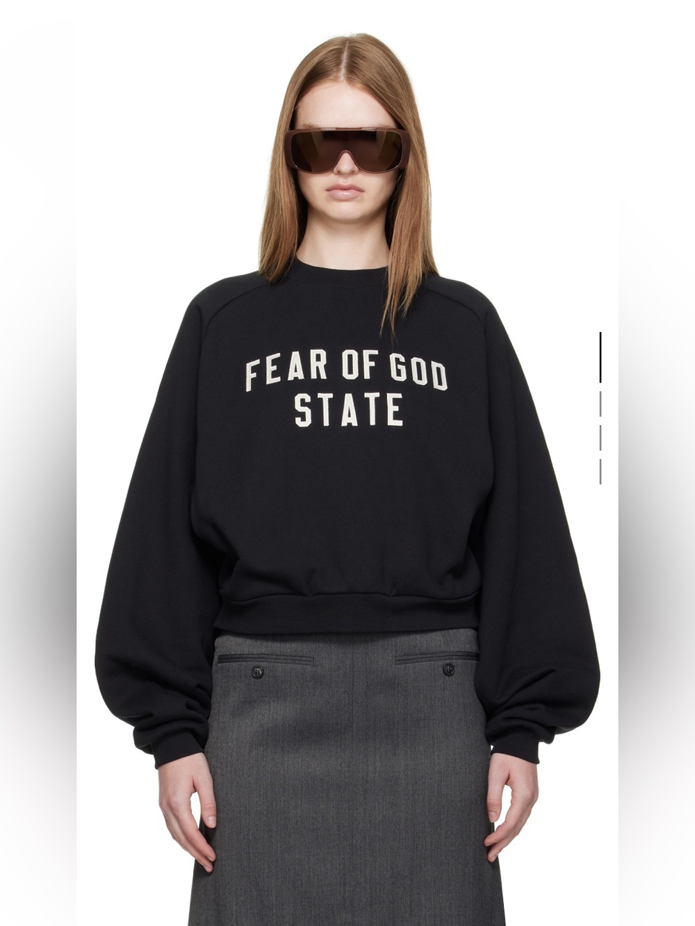 Fear of God Black Logo Cropped Sweatshirt